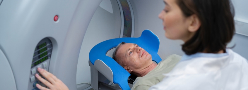 Paciente en una Resoanancia Magnética