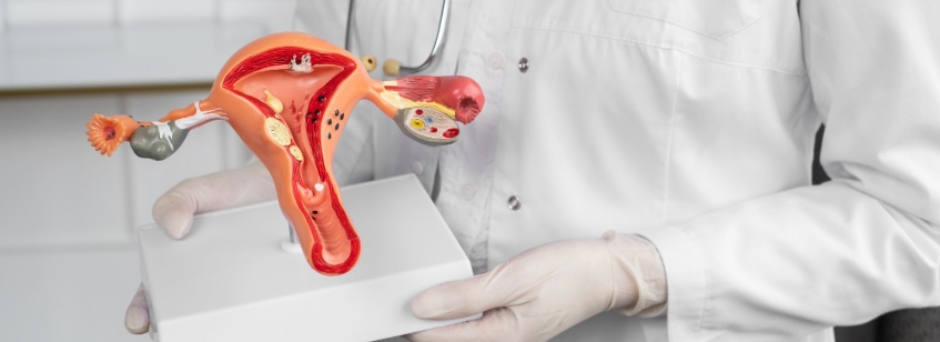 Maqueta del aparato reproductor femenino