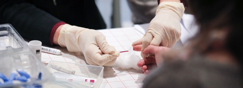 Toma de muestra de sangre